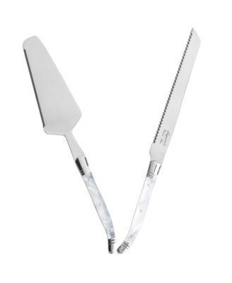Connoisseur Laguiole 2-Piece Cake and Pie Server Set with Pearl White Handles