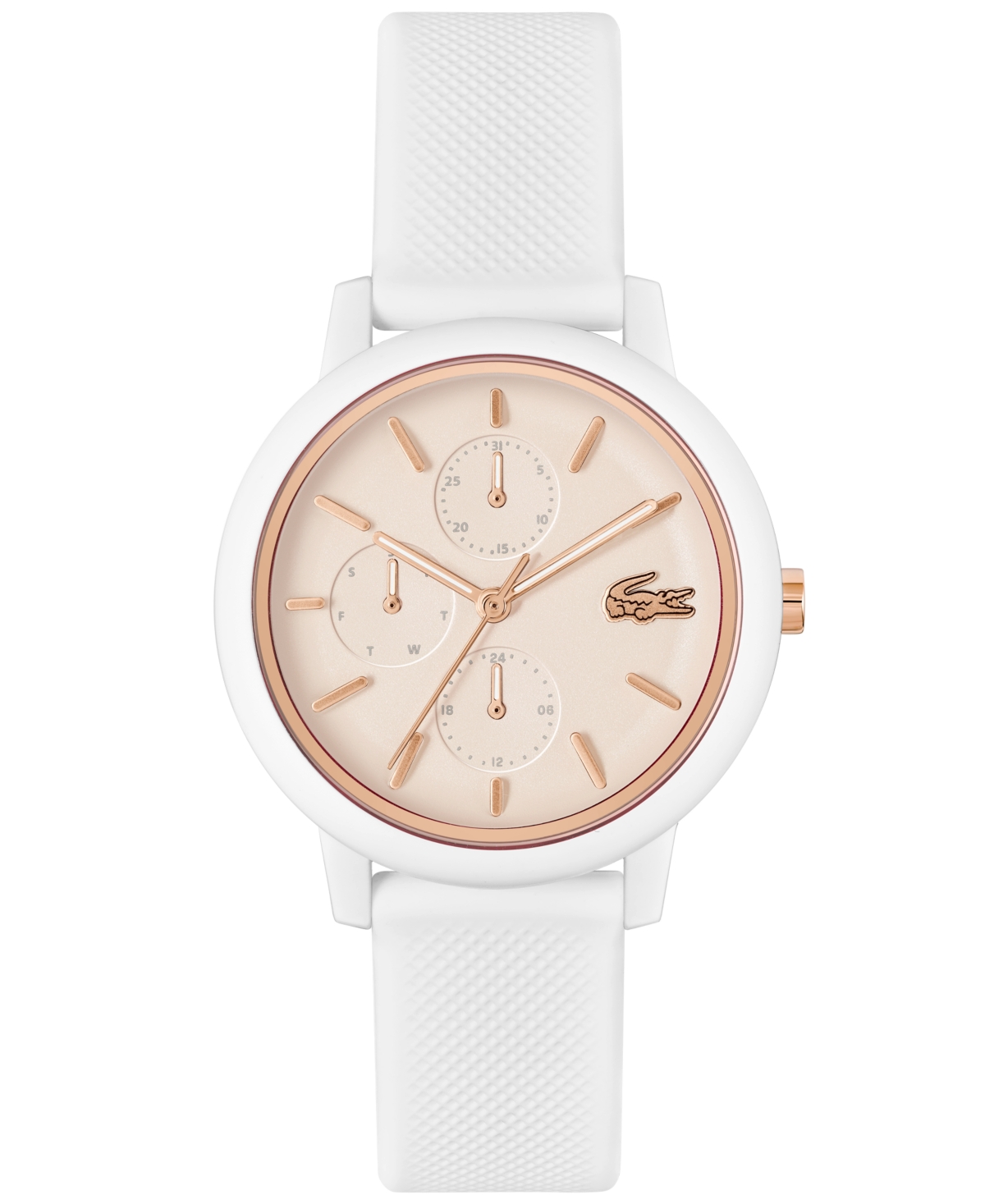 Lacoste Women's L.12.12 Plastic & Silicone Strap Chronograph Watch In White