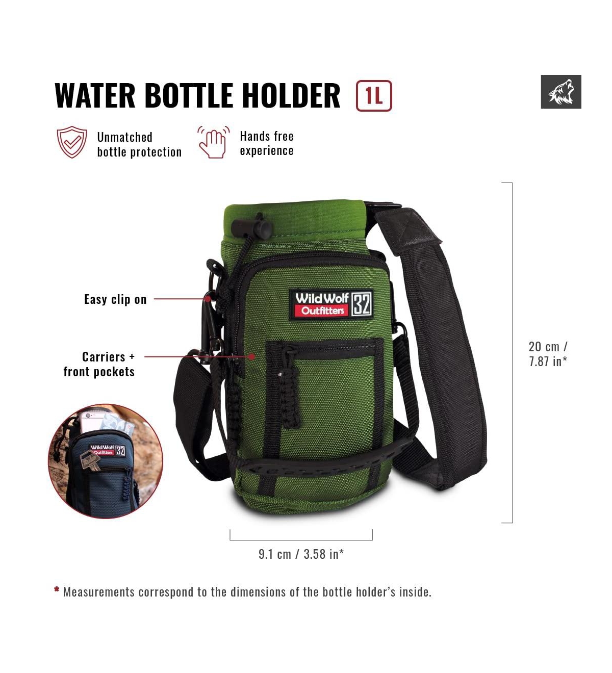 Wild Wolf Outfitters - #1 Best Water Bottle Holder for 40 oz Bottles - Carry, Protect and Insulate Your Flask with This Military Grade Carrier w/ 2