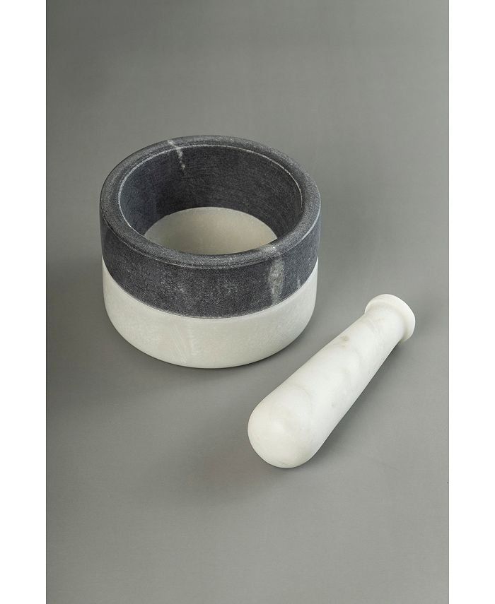 GAURI KOHLI Kismet Marble Mortar Pestle - White