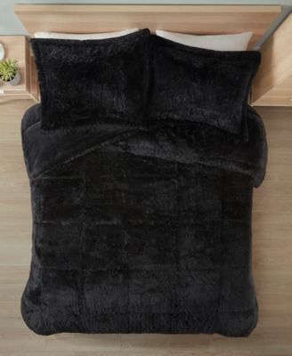 Malea Shaggy Faux-Fur 3-Pc. Comforter Set, Full/Queen