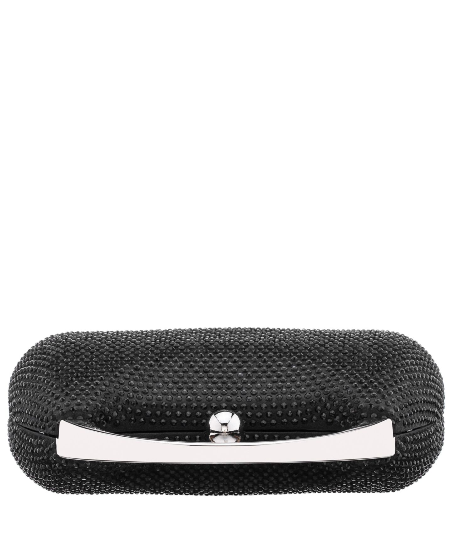 Женские клатчи Nina Crystal Minaudiere with Metal Handle, цвет: Чёрный — фото 4