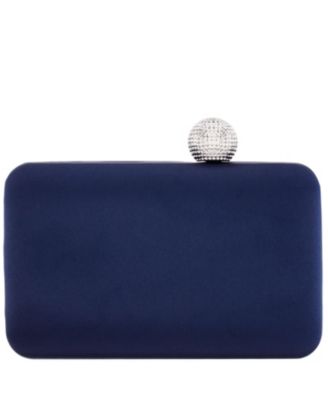 Satin Minaudiere Crystal Clasp Clutch