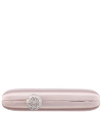 Satin Minaudiere Crystal Clasp Clutch