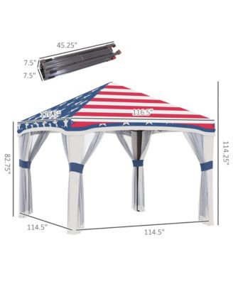 10' x 10' Pop Up Canopy Foldable Party Tent with Nettings, Multi