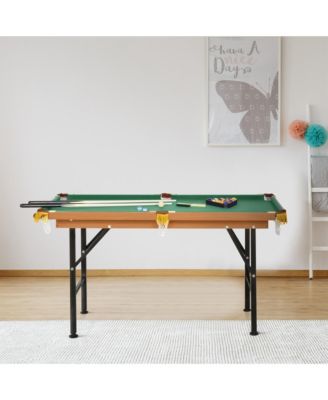4.5ft Mini Table Top Pool Table Game Billiard Board Play with Balls Set