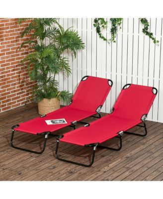 Folding Chaise Lounge Pool Chairs, Reclining Back, Steel Frame & Breathable Mesh for Beach, Yard, Patio
