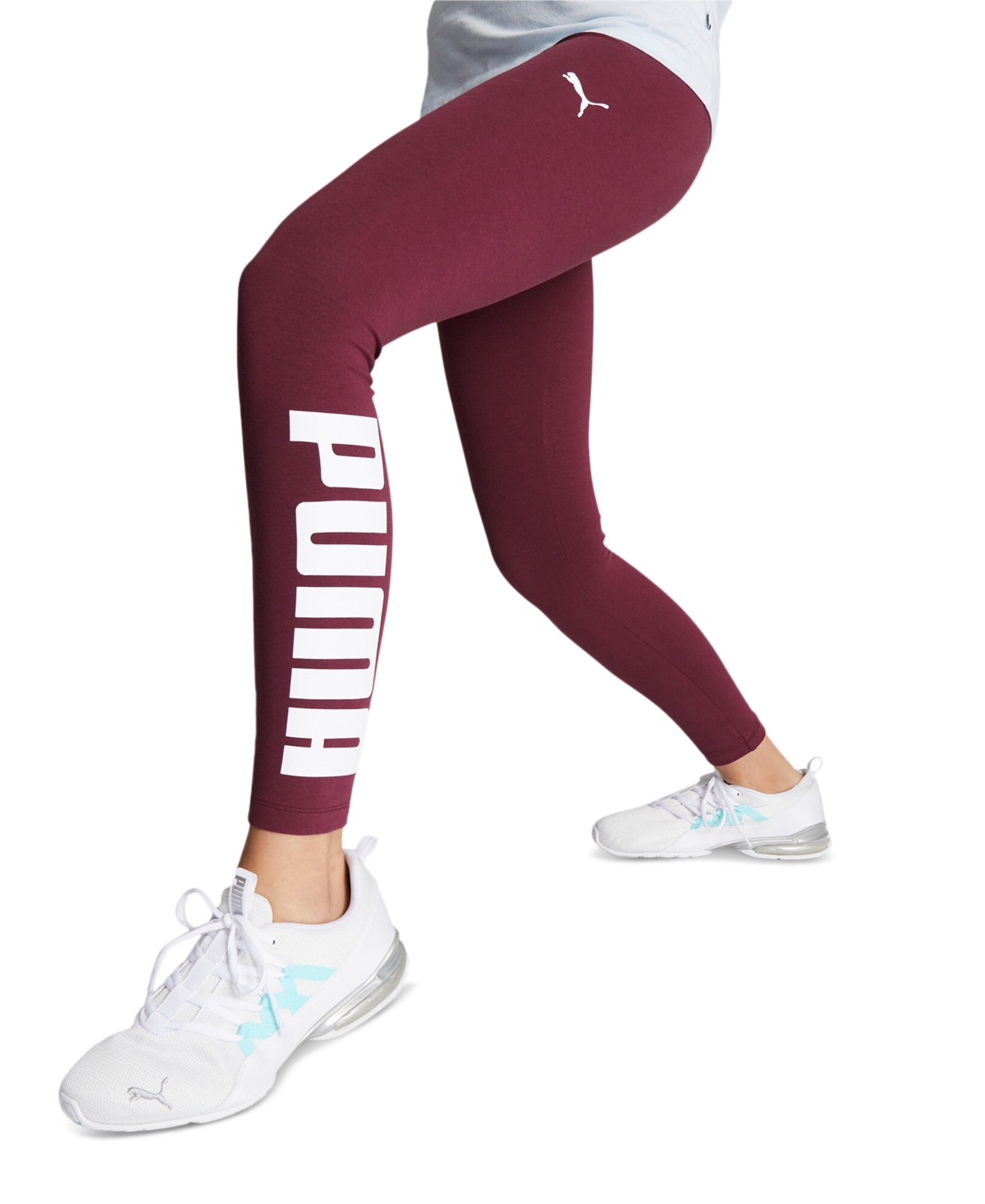 Puma Women's Athletic Graphic Full-length Leggings In Dark Jasper- White