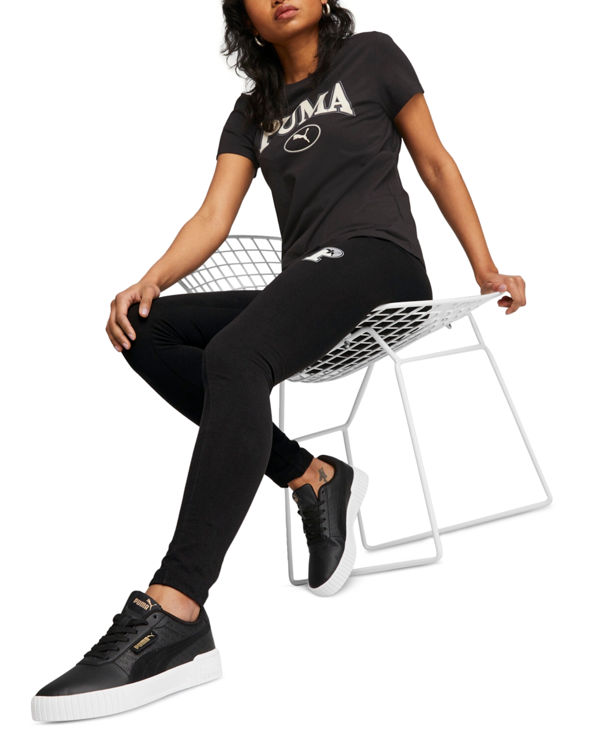 Puma Woman Leggings Black Size Xl Polyester, Elastane
