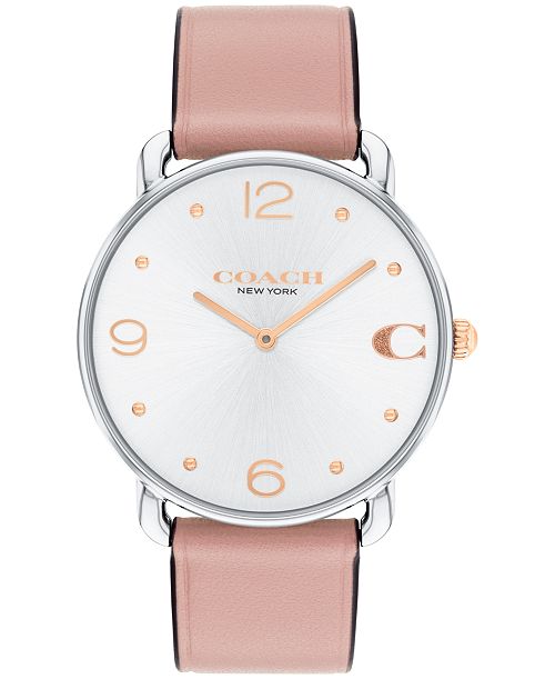 alfani COACH Women's Elliot Blush Leather Strap Watch 36mm Jewelry & Watches