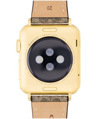 Women's Tan Signature C Canvas Strap for 38mm, 40 mm, 41mm Apple Watch