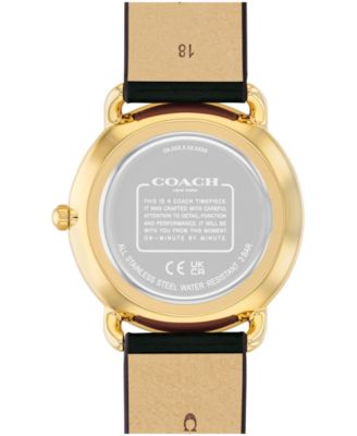 Unisex Elliot Black Leather Strap Watch, 36mm