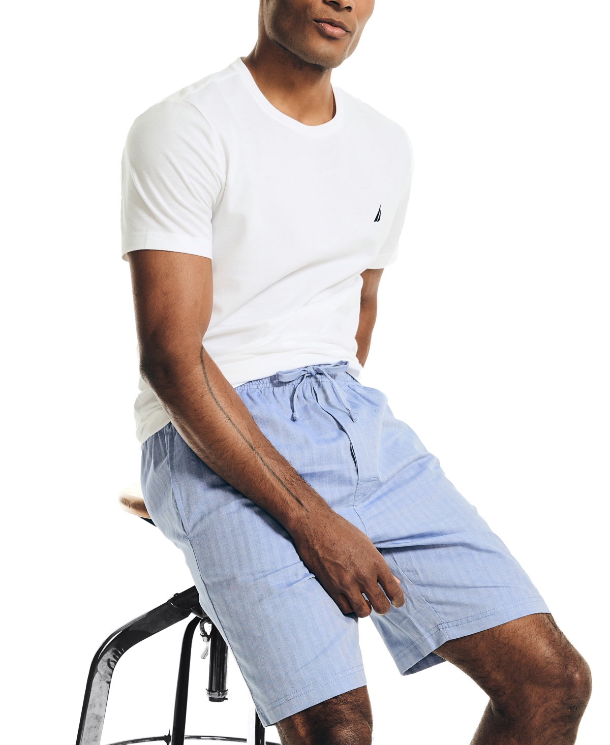Nautica Men's Sleepwear,Herringbone Short - Blue