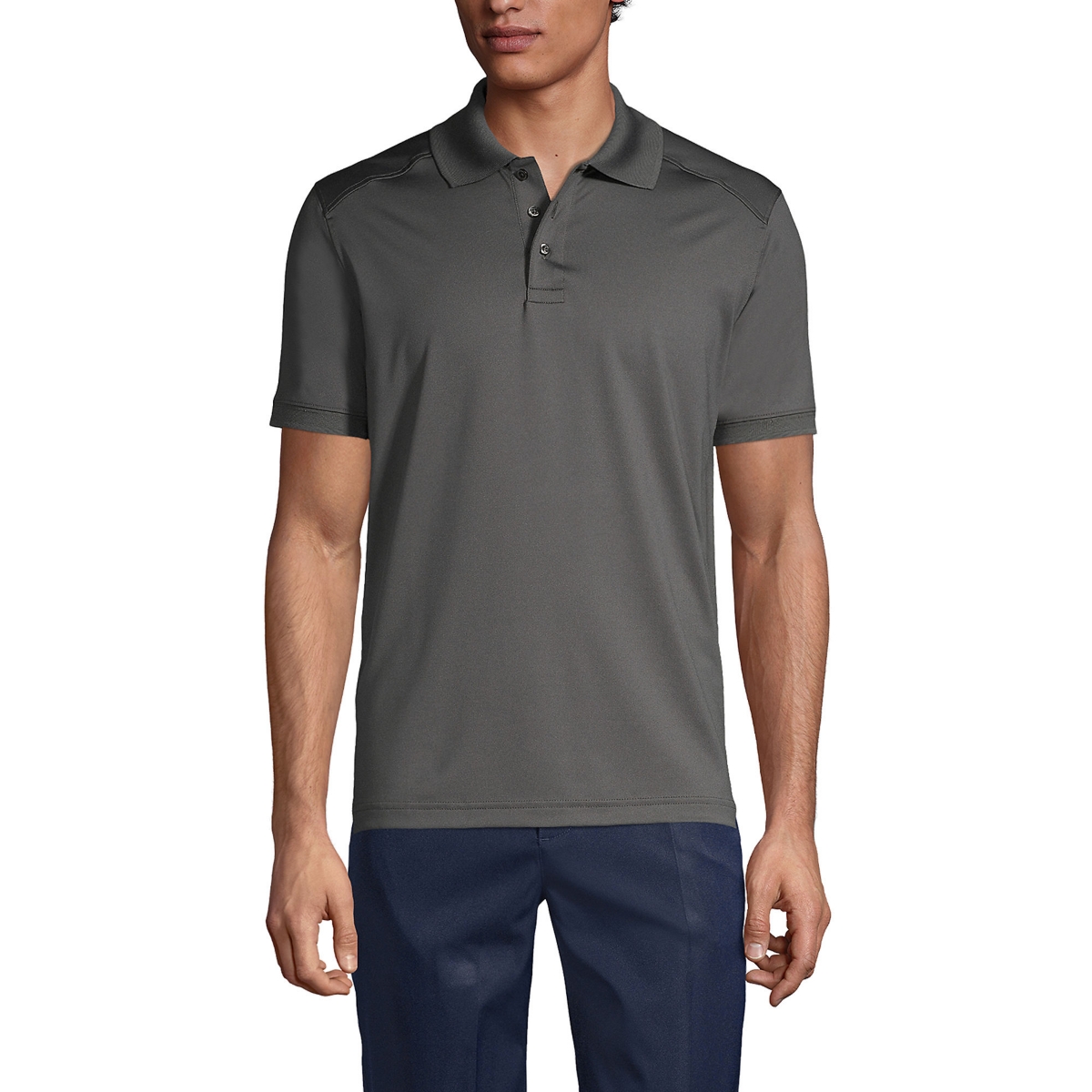 Lands' End Men's School Uniform Short Sleeve Rapid Dry Polo Shirt