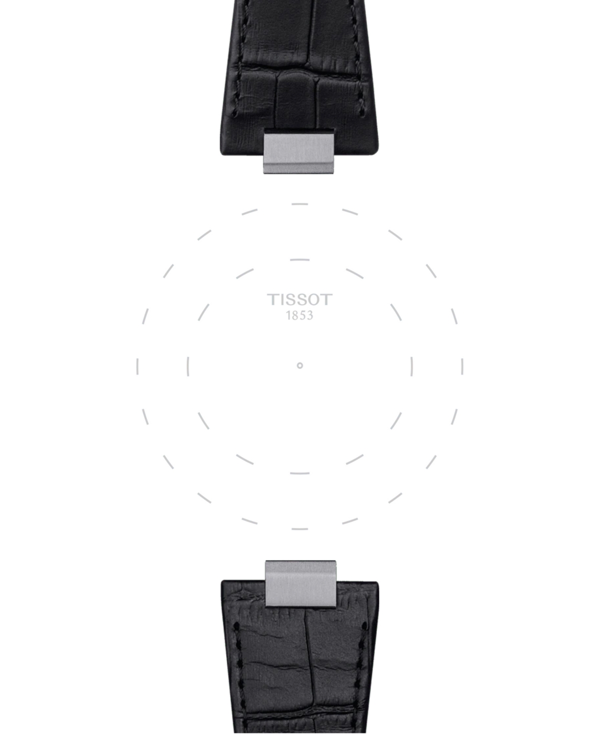 Tissot Official Prx Interchangeable Black Leather Watch Strap In Black