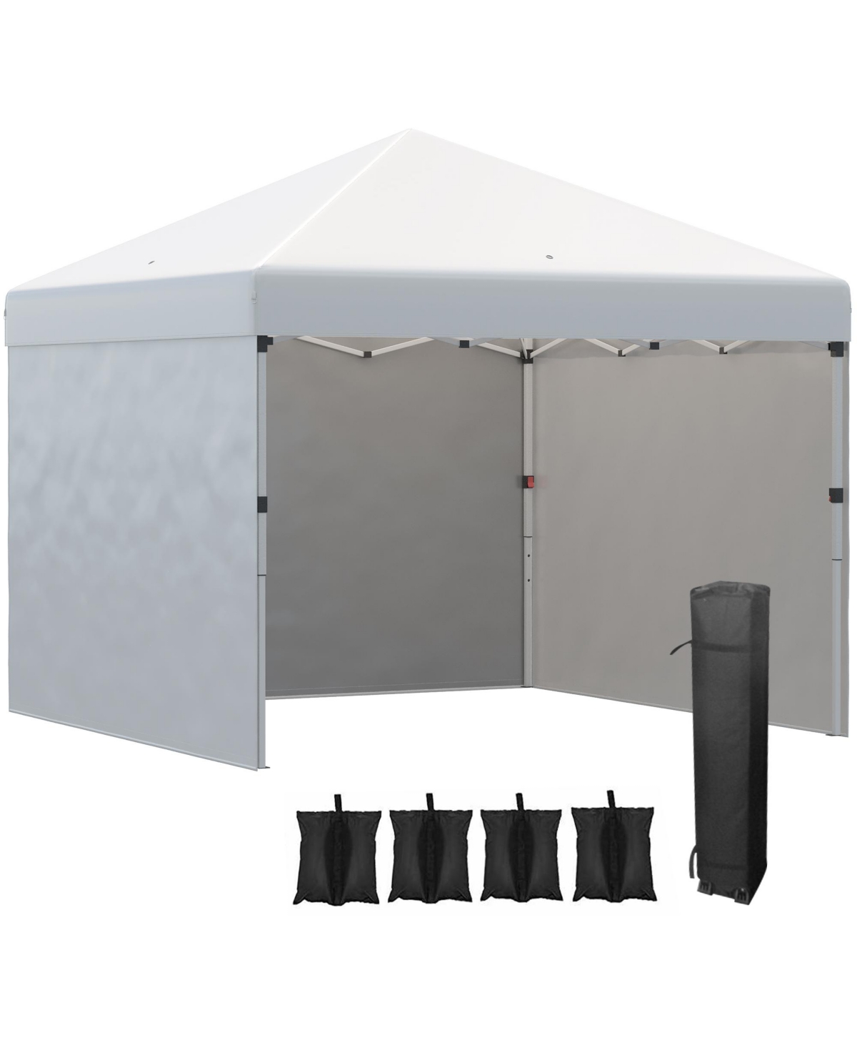 117" x 117" Pop Up Canopy Tent with 3 Sidewalls, Leg Weight Bags and Carry Bag, Height Adjustable Party Tent Event Shelter Gazebo for Garden,