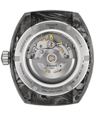 Men's Swiss Automatic Sideral S Yellow Perforated Rubber Strap Watch 41mm