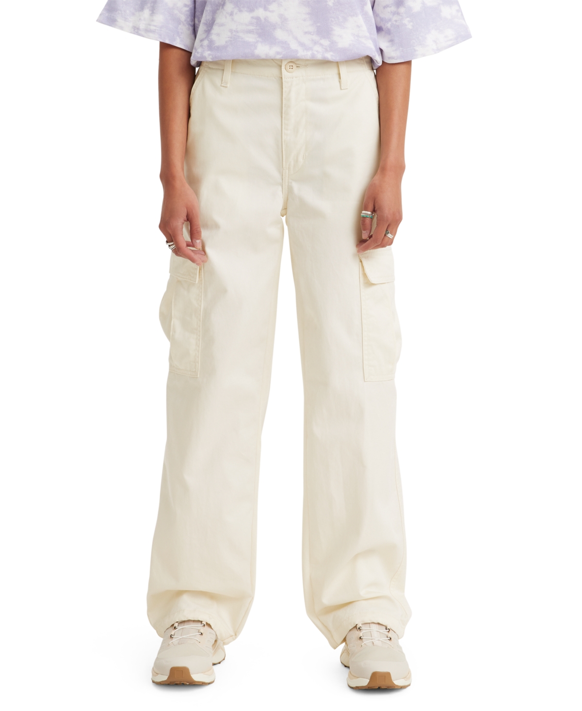 Levi's Women's '94 Baggy Cotton High Rise Cargo Pants In Sunny Cream