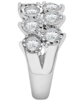 Diamond Double Row Miracle Plate Band (2 ct. t.w.) in 14k White Gold