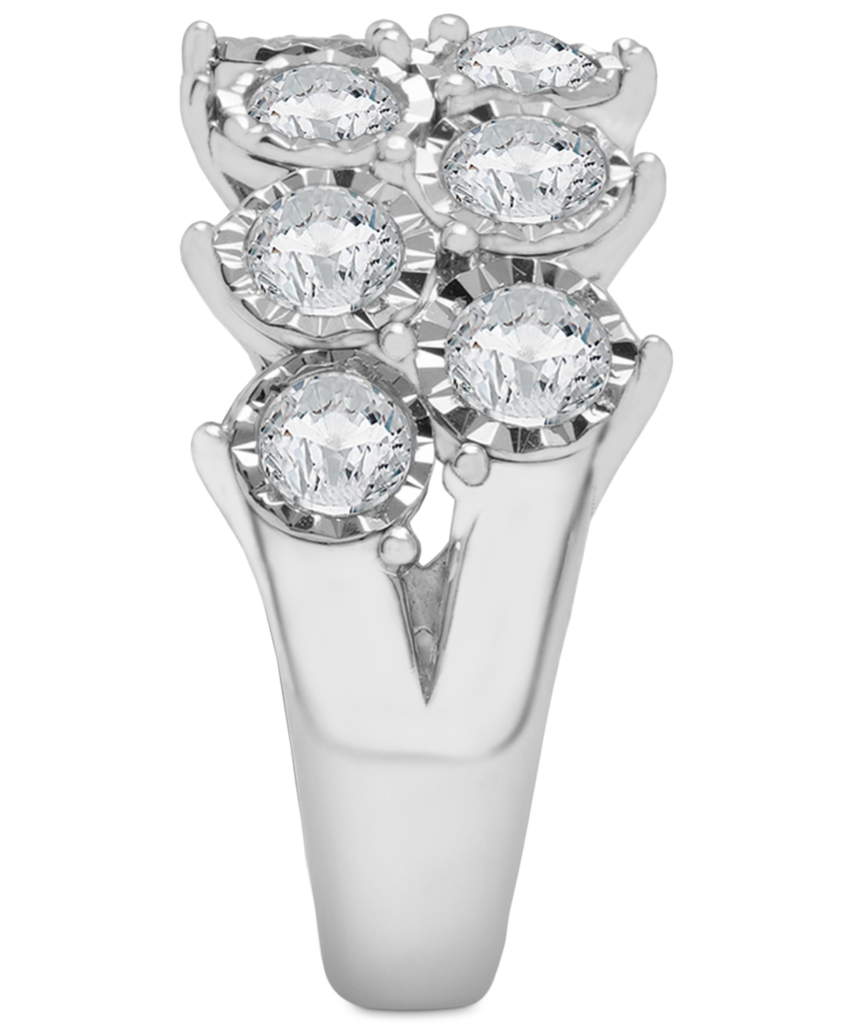 Diamond Double Row Miracle Plate Band (2 ct. t.w.) in 14k- White Gold