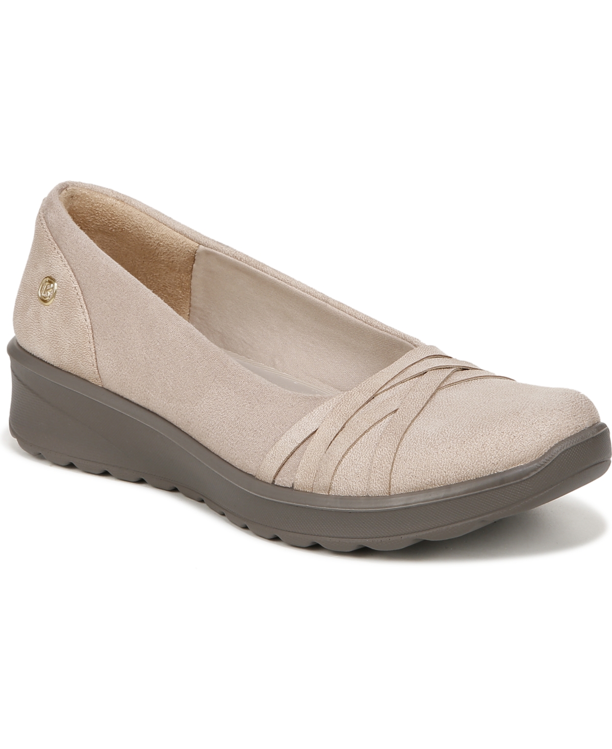 Shop Bzees Goody Washable Slip Ons In Beige Fabric