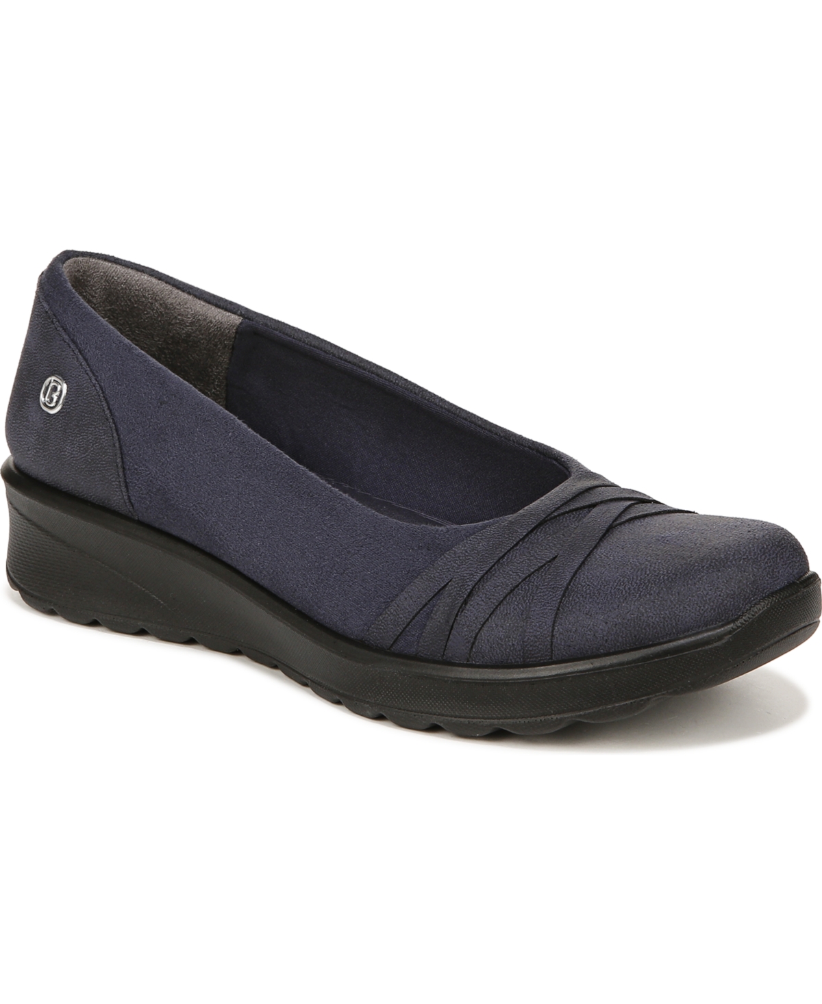 Shop Bzees Goody Washable Slip Ons In Navy Fabric
