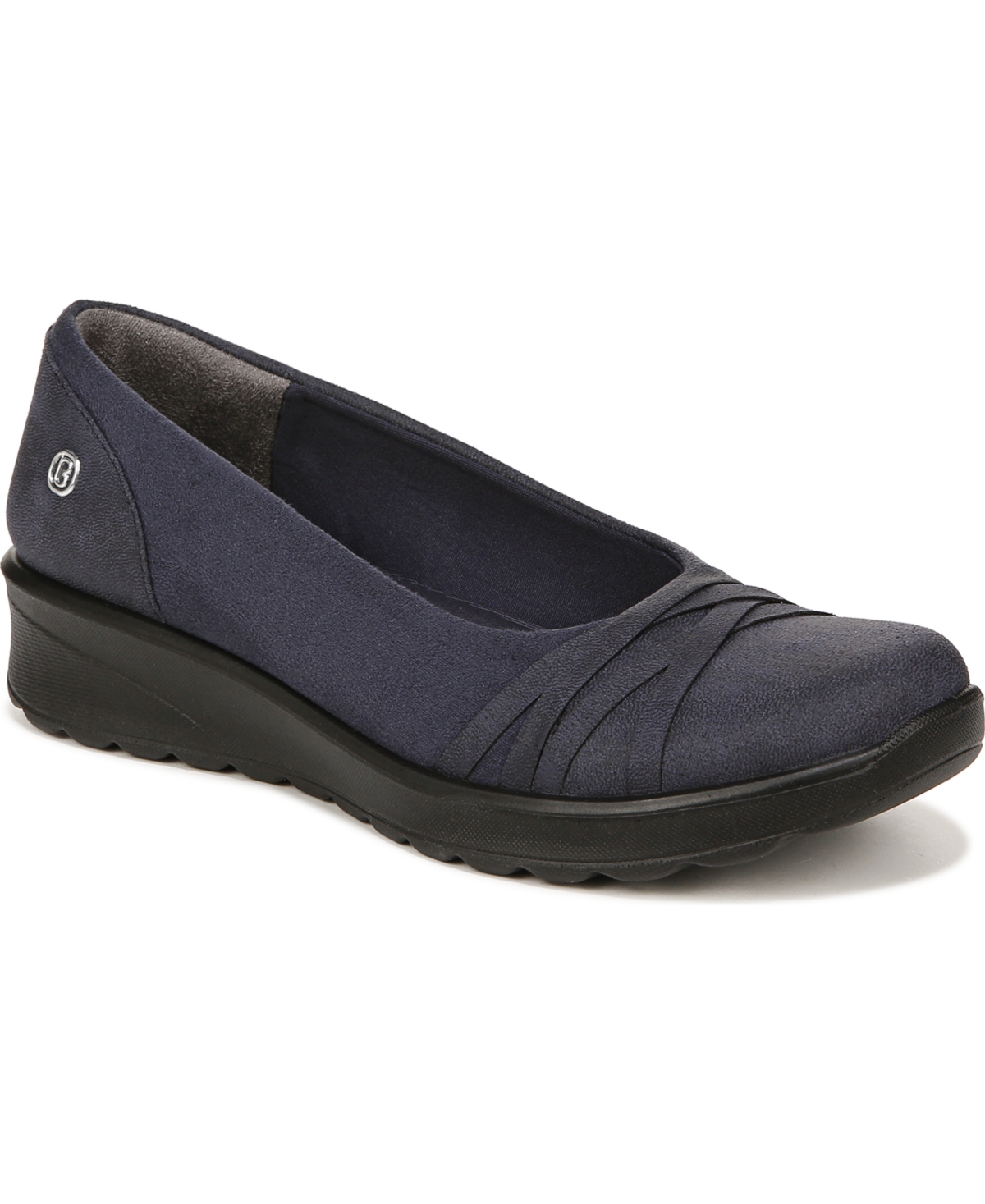 Bzees Poppy Seed 3 Womens Rhinestone Slip On Slip-on Sneakers In Navy Fabric