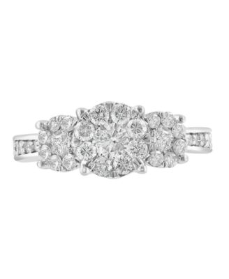 EFFY&reg; Diamond Trio Cluster Ring (1-1/2 ct. t.w.) in 14k White Gold