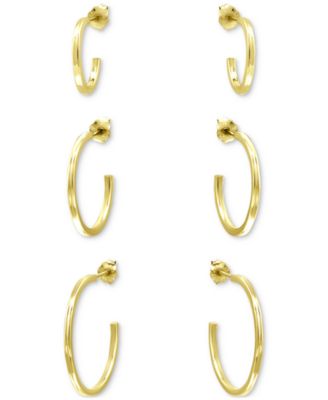 3-Pc. Set Graduated Hoop Earrings, Created for Macy's