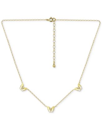 Butterfly Trio Collar Necklace, 16" + 2" extender, Created for Macy's