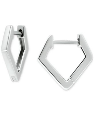 Giani Bernini - Polished Geometric Small Huggie Hoop Earrings in Sterling Silver, 0.5"