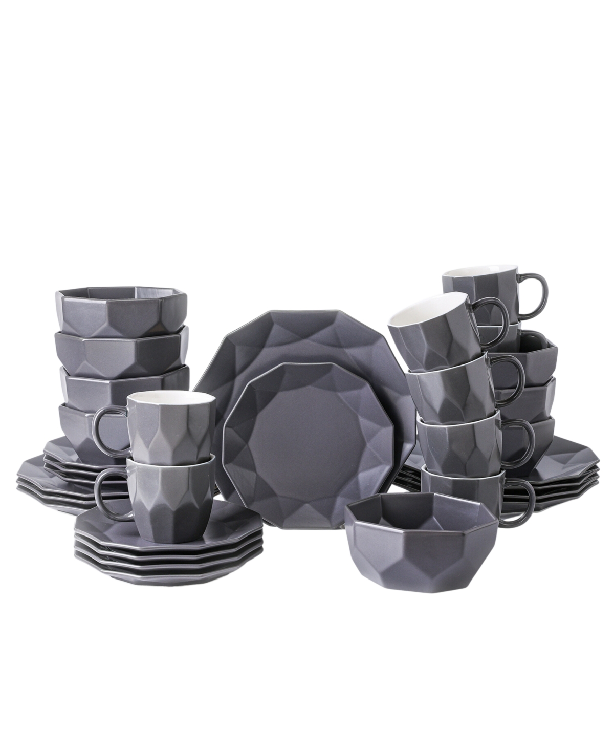 Jamie 32 Piece Dinnerware Set, Service for 8 - Gray