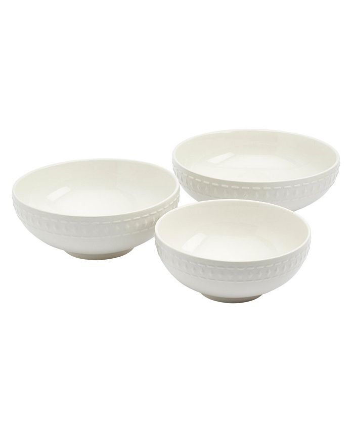 Tabletops Unlimited Tabletops Gallery 3PC Bloom Round Embossed Bowl