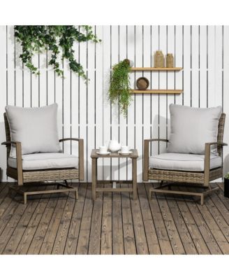 Patio Bistro Set with Rocking Chairs, Light