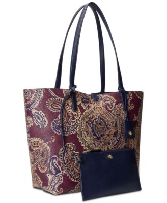 トートバッグ LAUREN RALPH LAUREN Large Paisley Printed Reversible Tote Lauren Ralph Lauren Women's Large Paisley Printed Reversible