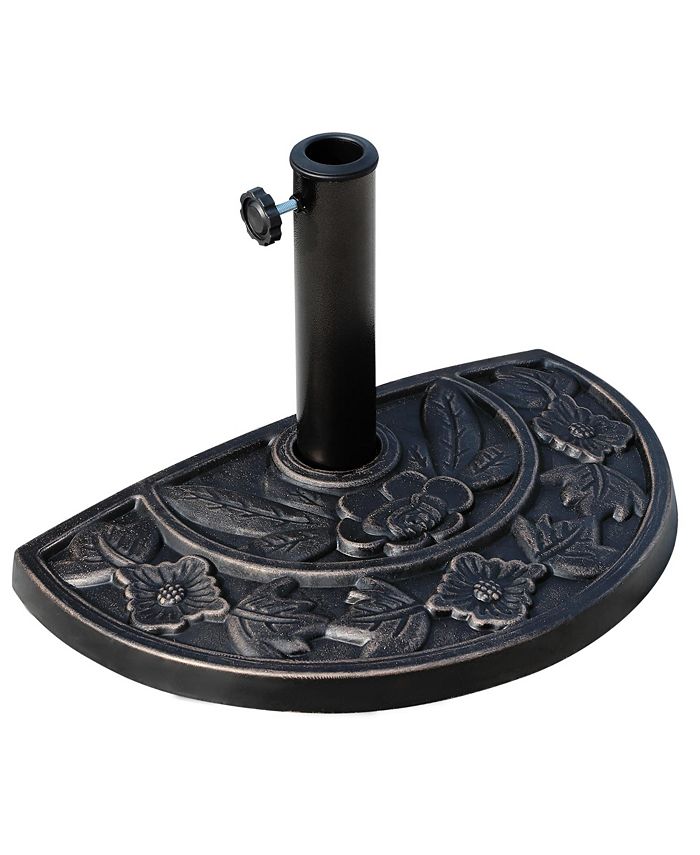Outsunny 20lbs Half Round Patio Umbrella Base Outdoor Decorative Resin