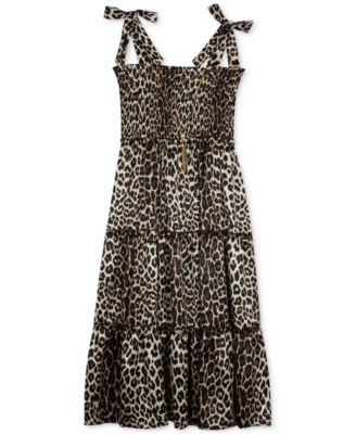 Rare Editions - Big Girls Animal Print Smocked Maxi Dress