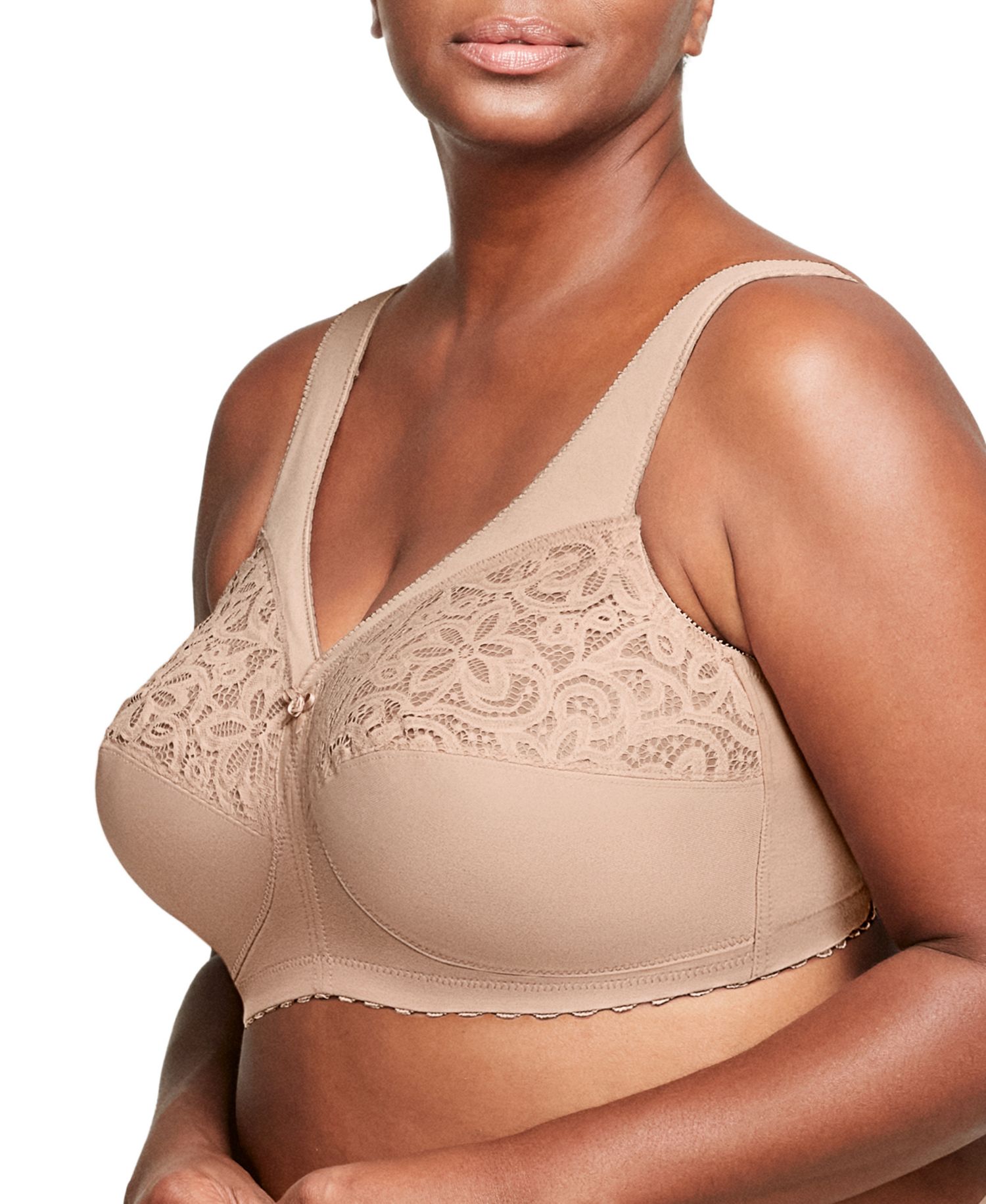 Women's Full Figure Plus Size MagicLift Cotton Wirefree Support Bra 1001