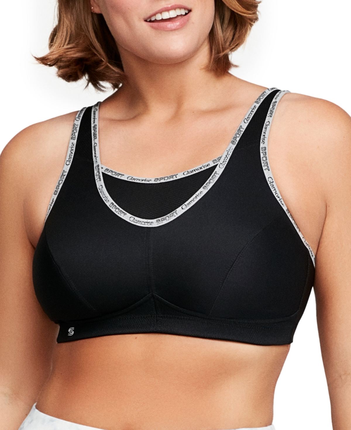Glamorise Women's Plus Size Sport No-Bounce Camisole Bra 1066 - Black