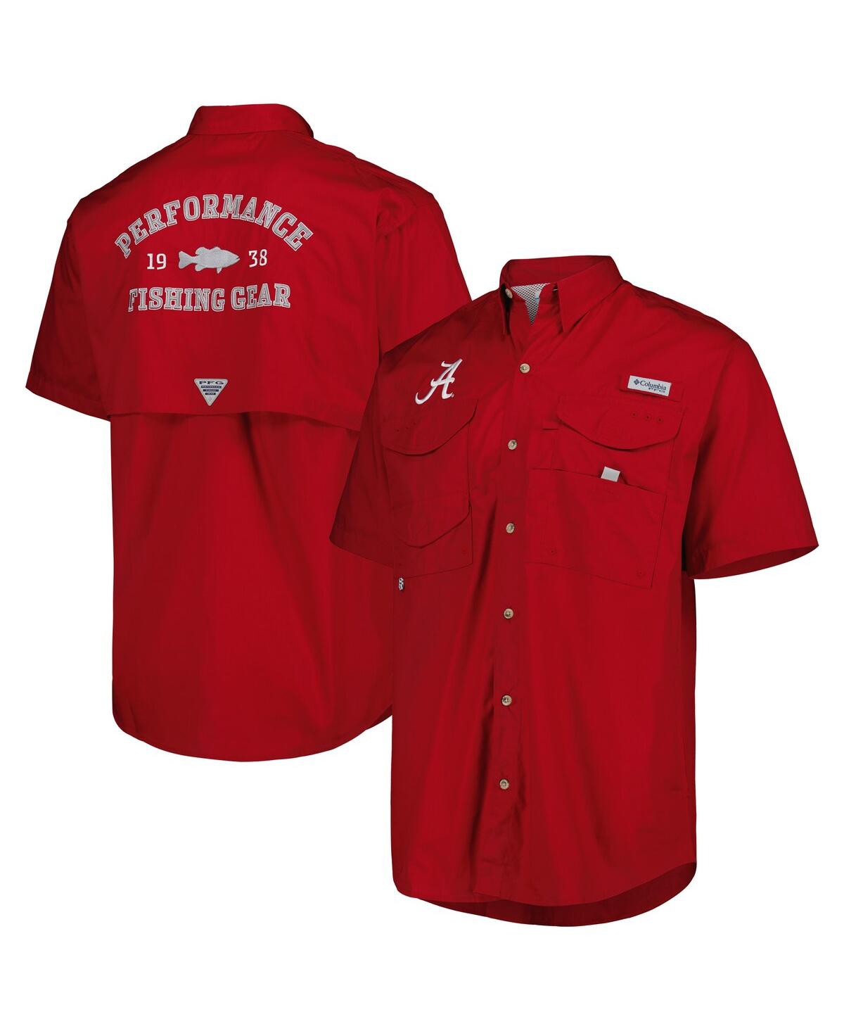 Men's Columbia Crimson Alabama Crimson Tide Bonehead Button-Up Shirt - Crimson