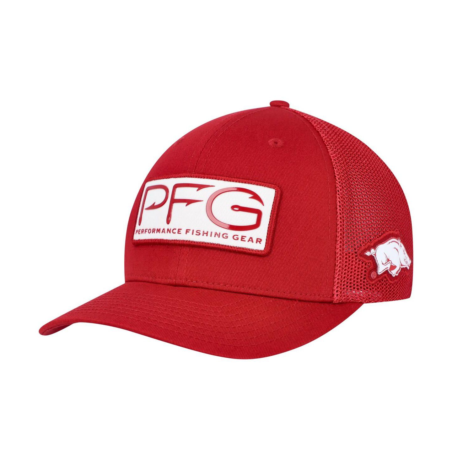 Мужская кепка Columbia Cardinal Arkansas Razorbacks PFG Hooks Flex Hat — фото 1