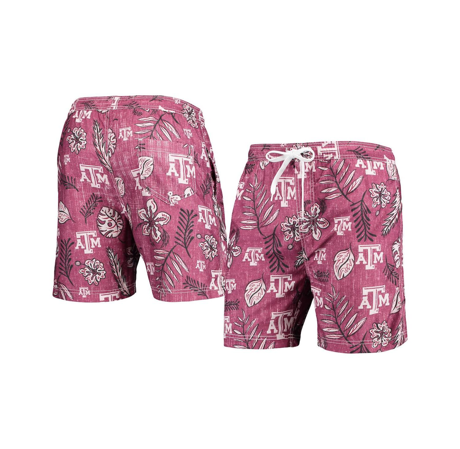 Men's Maroon Texas A&M Aggies Vintage-Inspired Floral Swim Trunks