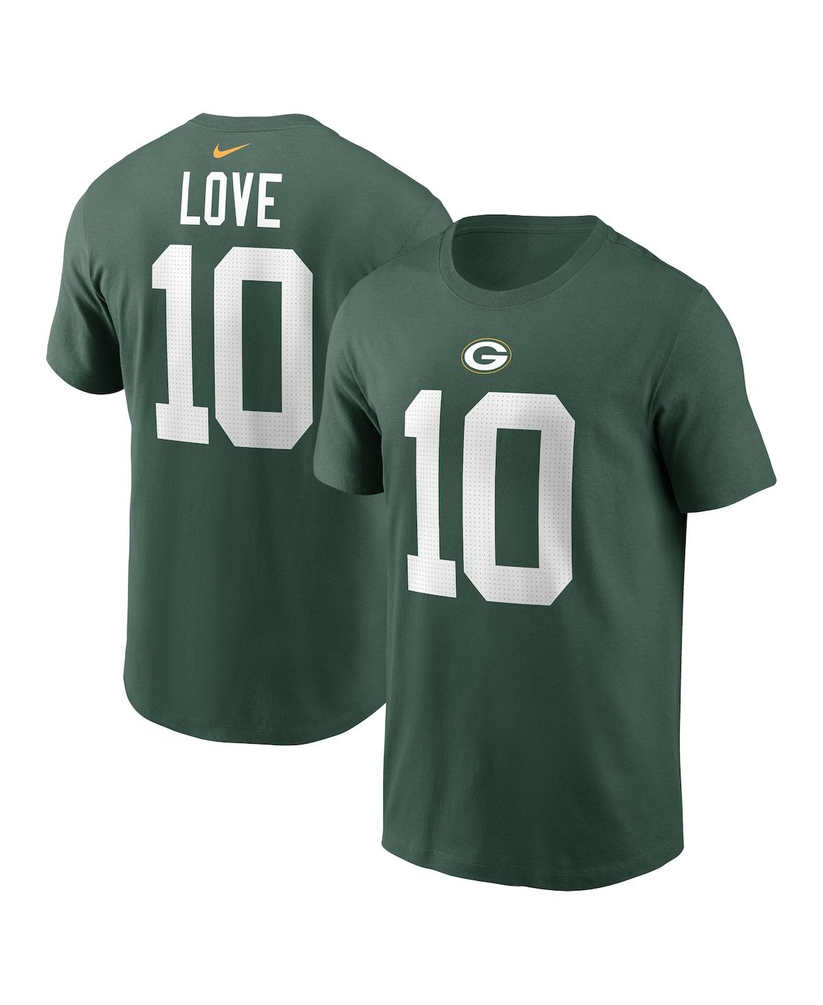 Nike Men's  Jordan Love Green Green Bay Packers Player Name And Number T-shirt In Green