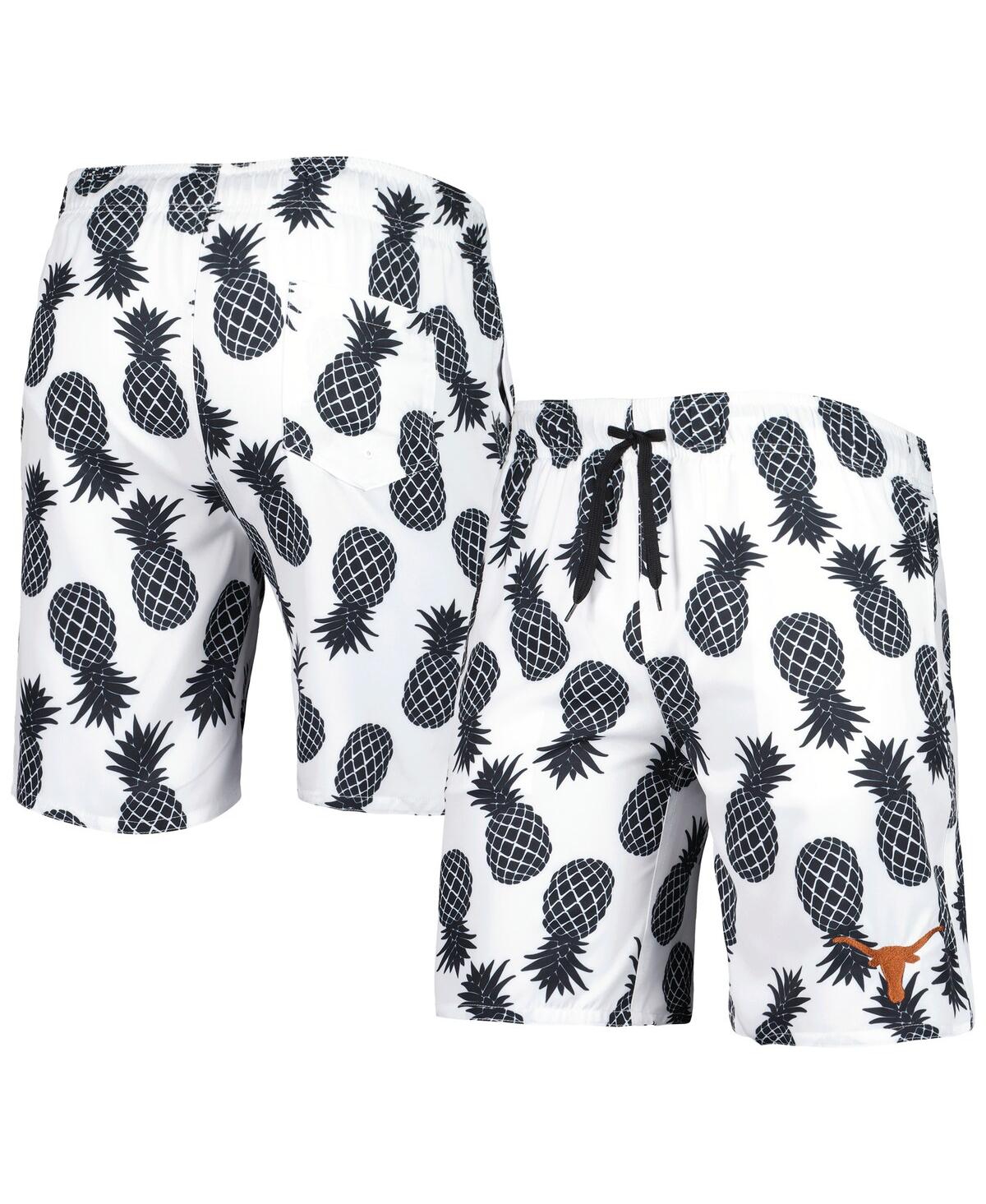 Shop Colosseum Men's  White Texas Longhorns Pineapples Swim Shorts