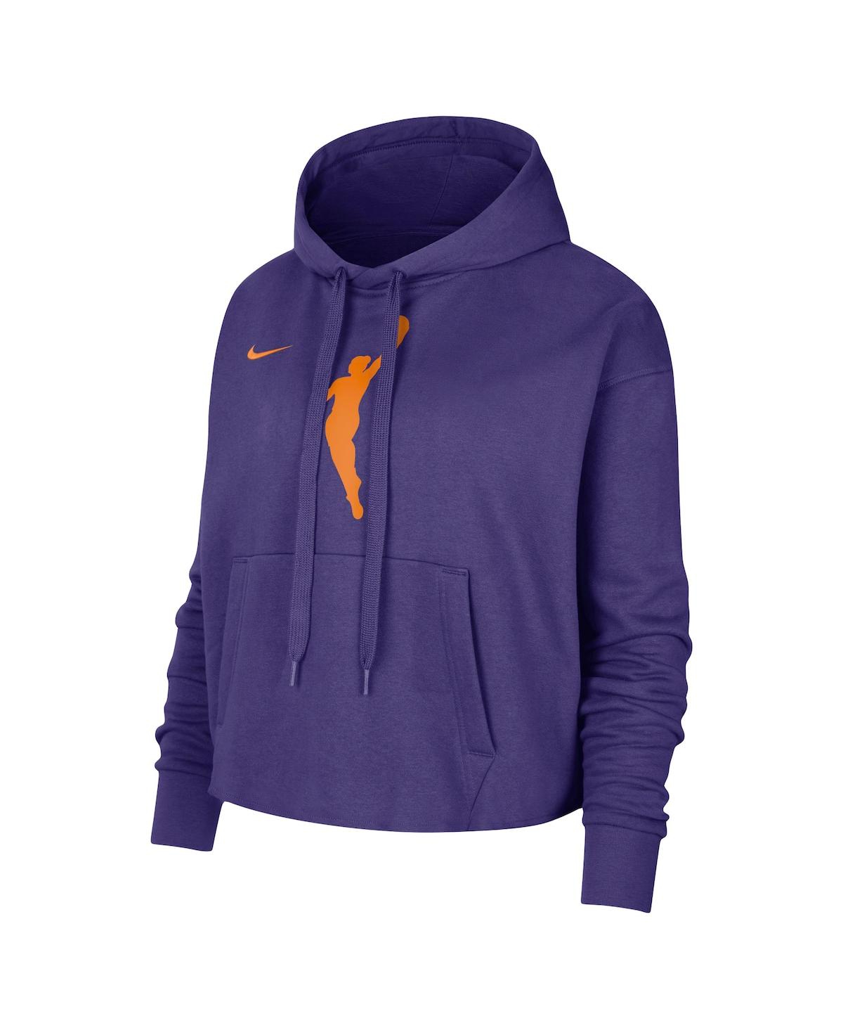 Nike Purple Wnba Logowoman Team 13 Cropped Pullover Hoodie In Purple