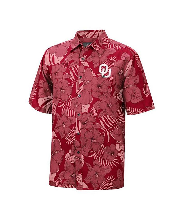 Colosseum Men's Crimson Oklahoma Sooners Dude Camp Button-Up Shirt - Macy's