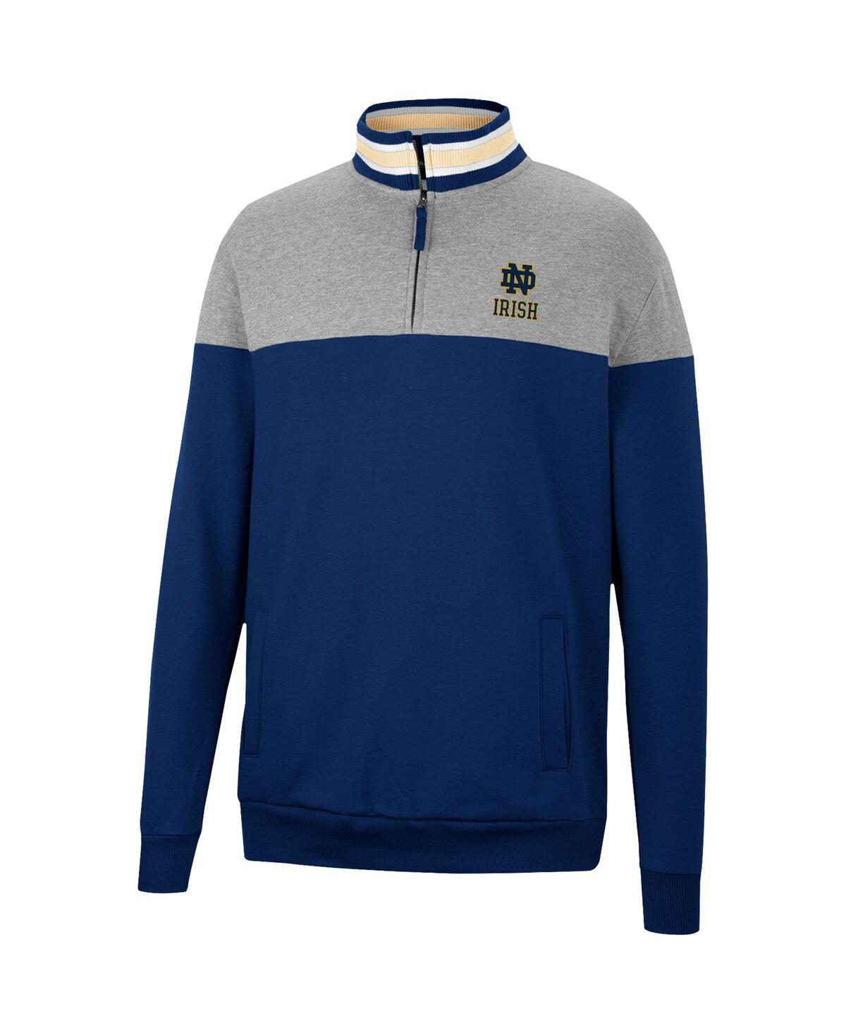 Men's Colosseum Heather Gray Notre Dame Fighting Irish Be the Ball Quarter-Zip Top - Heather Gray