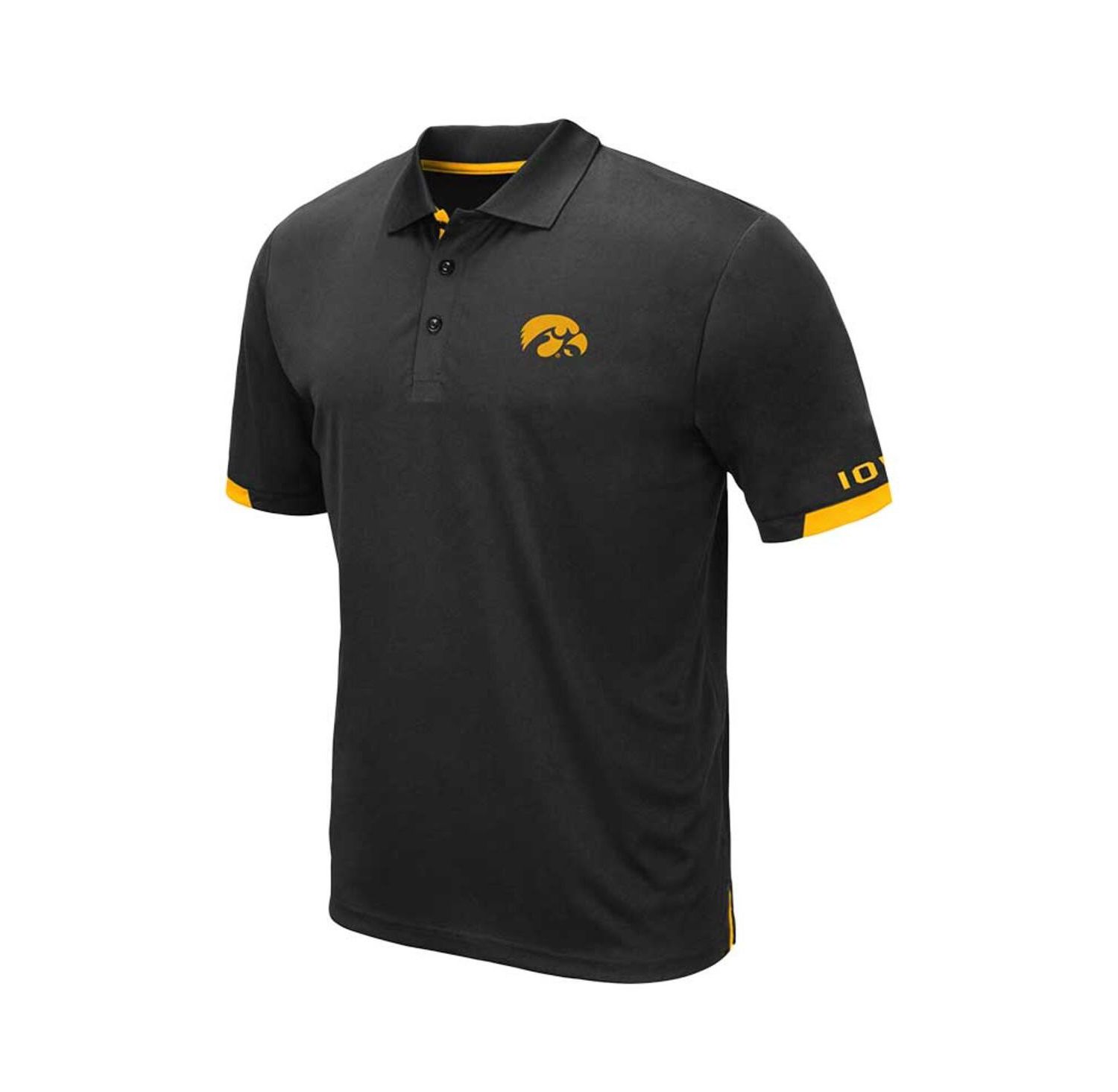 Men's Black Iowa Hawkeyes Big and Tall Santry Polo Shirt