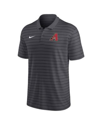 Men's Heather Charcoal Arizona Diamondbacks Authentic Collection Victory Striped Performance Polo Shirt