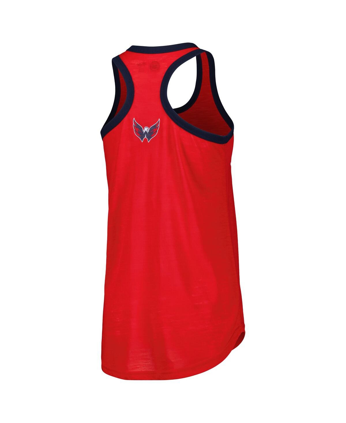 Shop G-iii 4her By Carl Banks Women's  Red Washington Capitals First Base Racerback Scoop Neck Tank Top